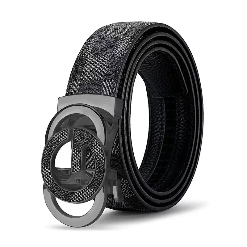 Men's Black Leather Belt with G Logo Buckle - Image 3