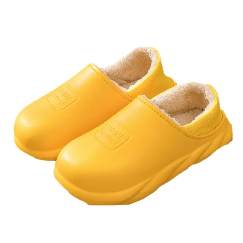 Cotton slippers men's winter 2023 new indoor home waterproof non-slip fleece-lined warm home cotton shoes women wear - Image 9