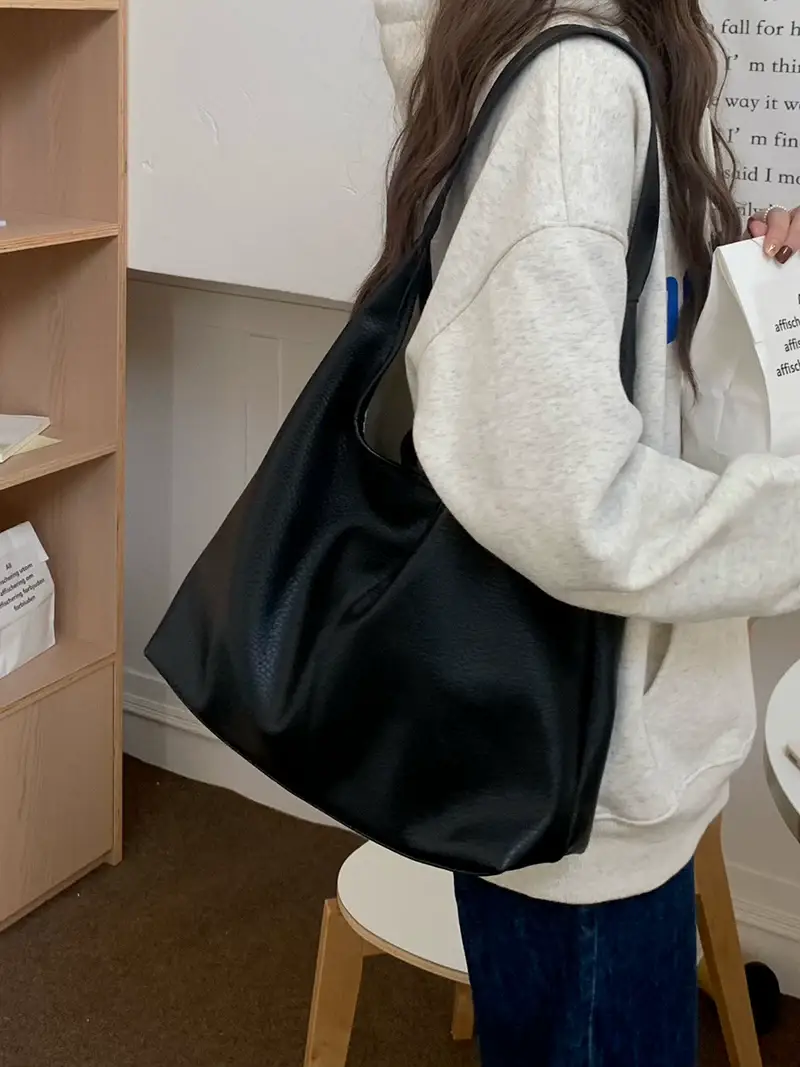 Large Capacity Korean Style Leather Shoulder Bag Women — feature 14