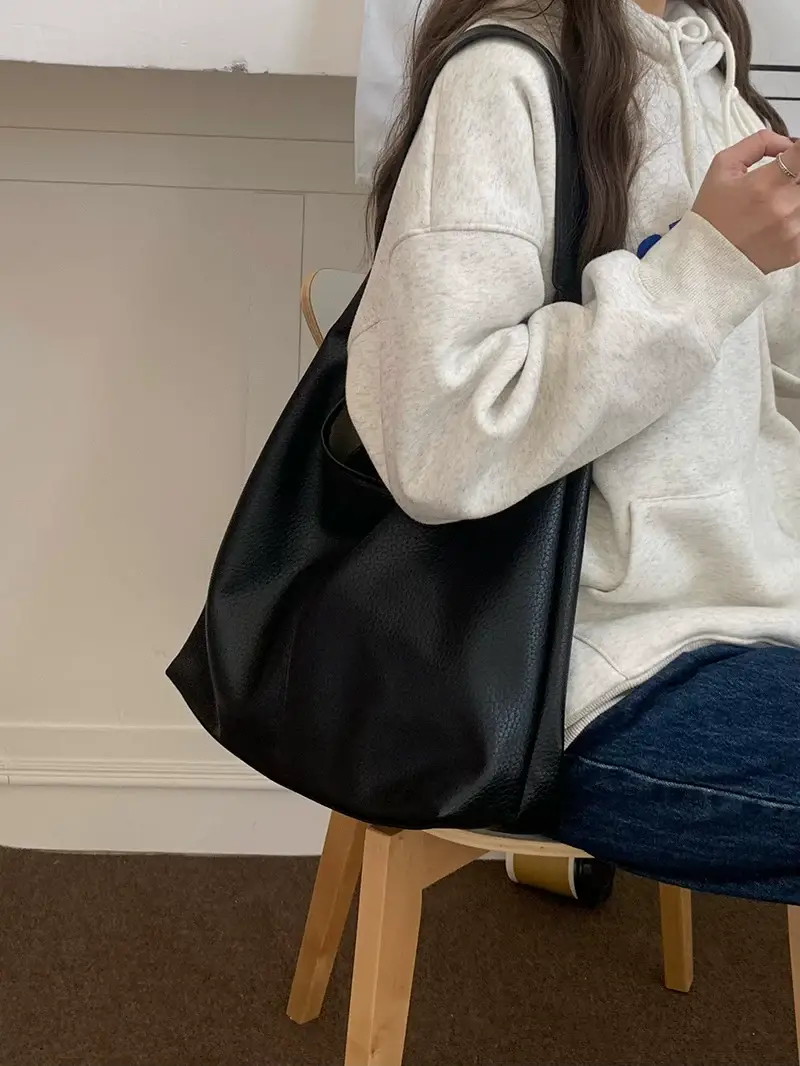 Large Capacity Korean Style Leather Shoulder Bag Women — feature 15