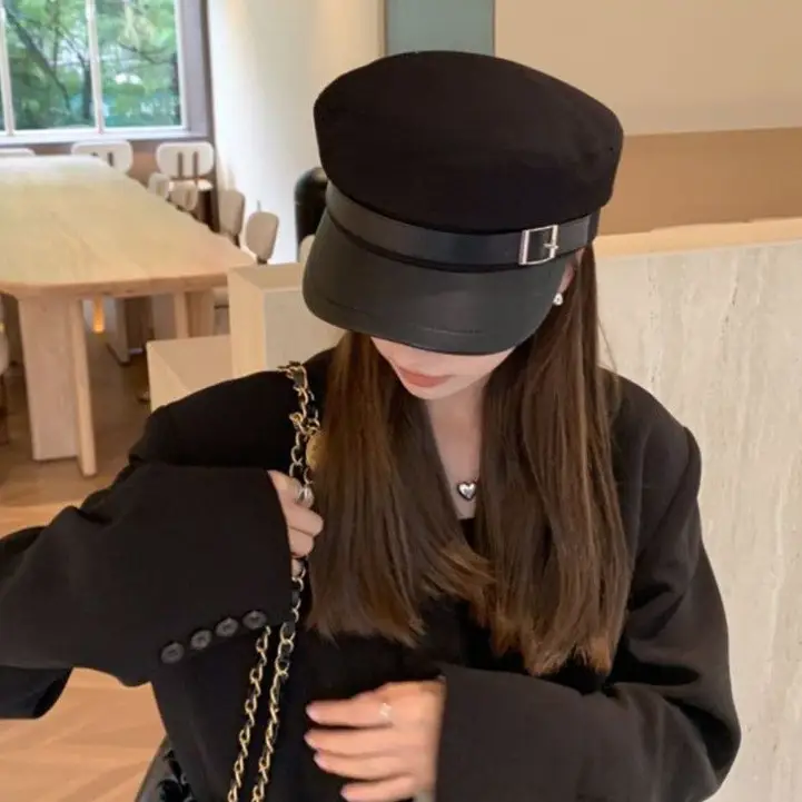 Korean Style Black Duckbill Cap with Square Buckle