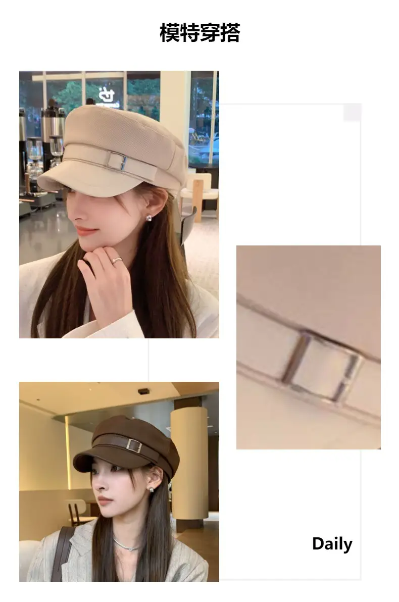 Korean Style Black Duckbill Cap with Square Buckle — feature 10