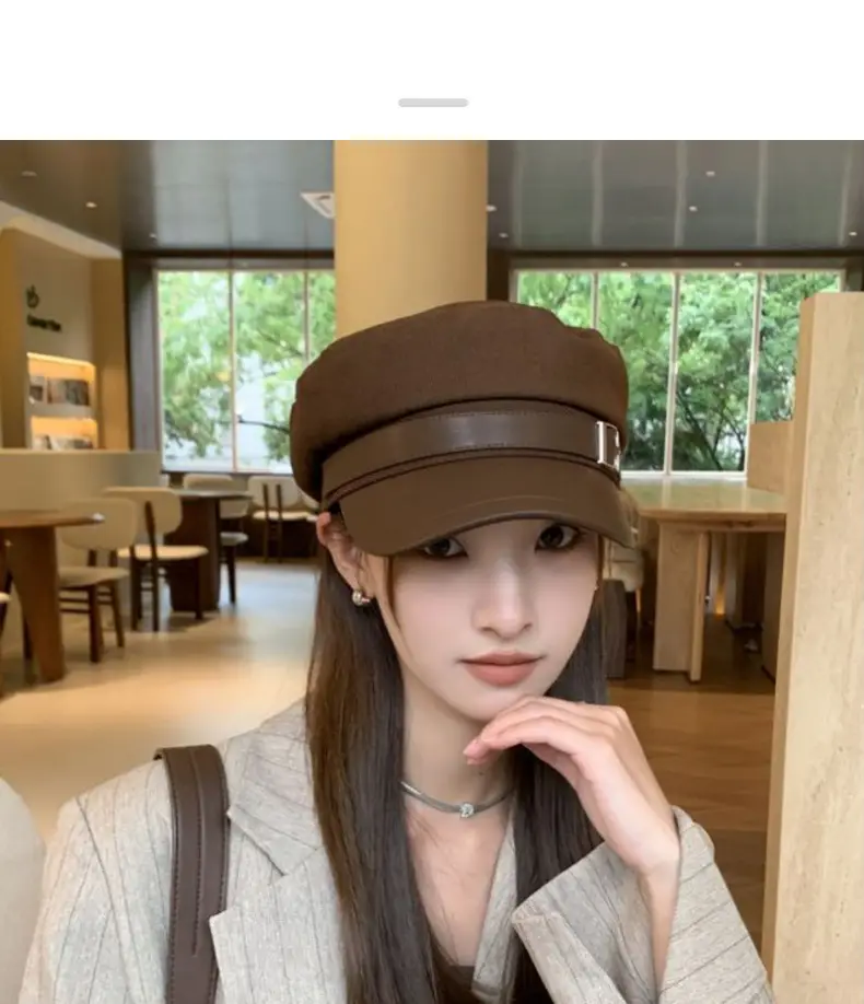Korean Style Black Duckbill Cap with Square Buckle — feature 8
