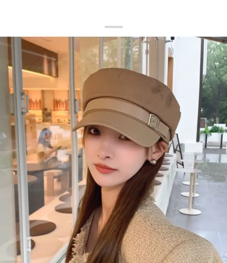Korean Style Black Duckbill Cap with Square Buckle — feature 9