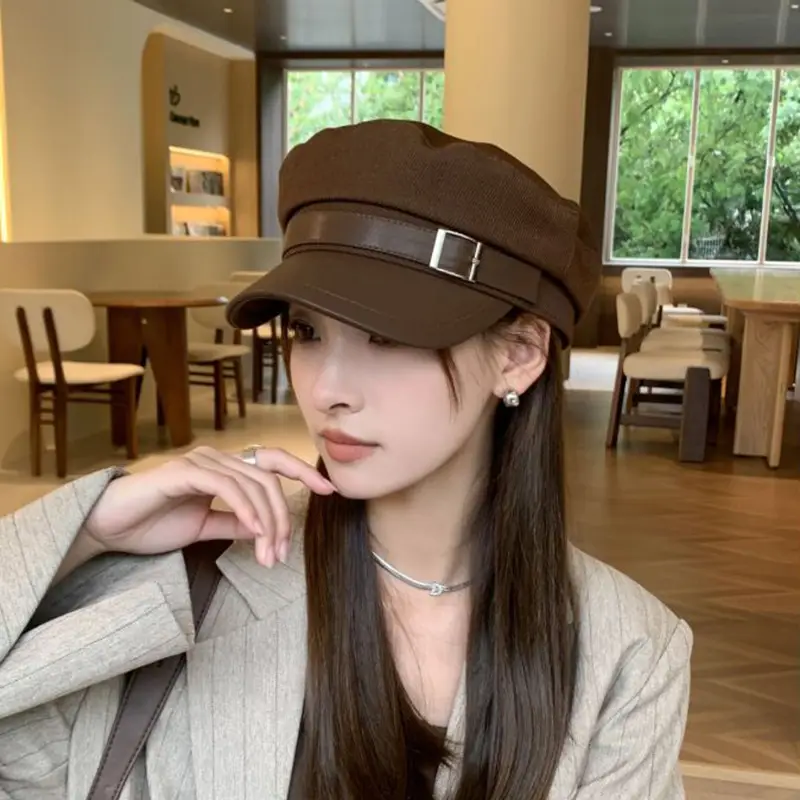 Korean Style Black Duckbill Cap with Square Buckle
