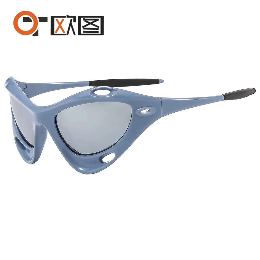 Men Women UV400 Riding Sunglasses Blue - Image 12