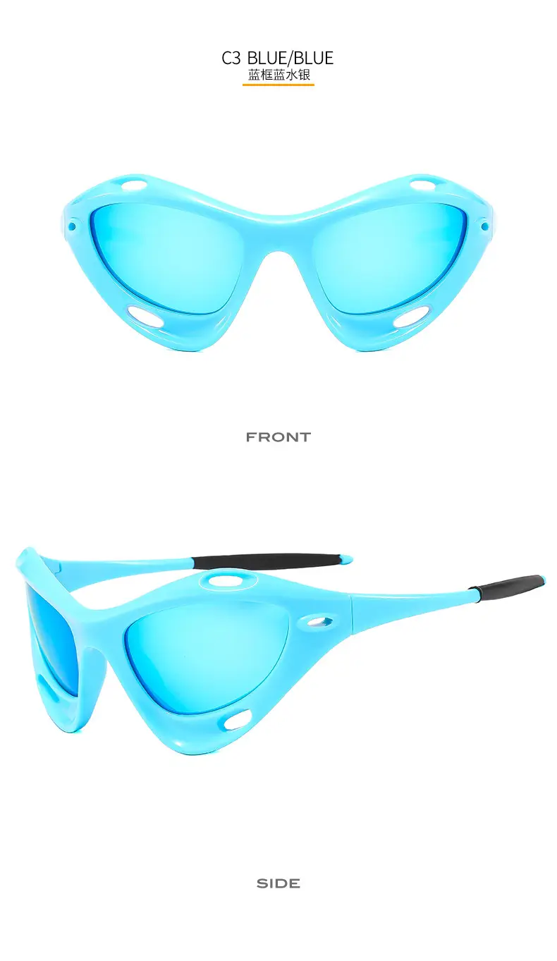 Men Women UV400 Riding Sunglasses Blue — feature 11