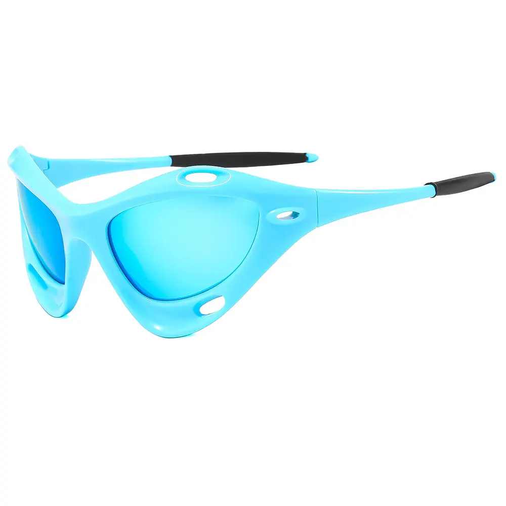 Men Women UV400 Riding Sunglasses Blue - Image 3