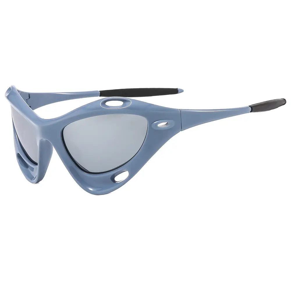 Men Women UV400 Riding Sunglasses Blue - Image 4
