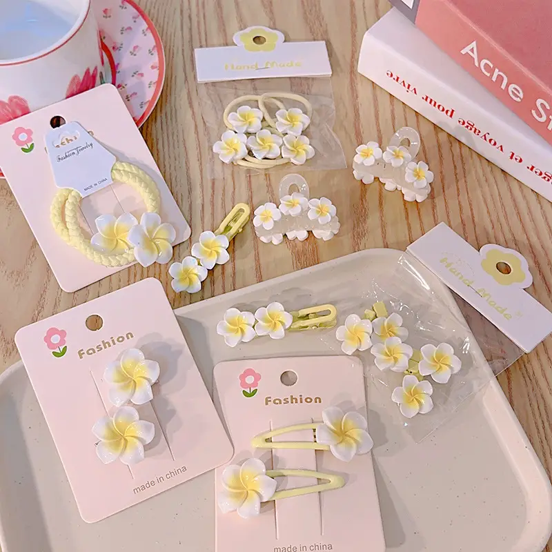 Egg Flower Hair Clips for Women Yellow High Elastic - Image 7
