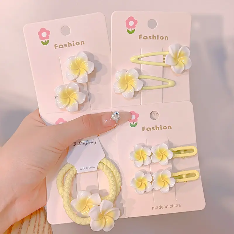 Egg Flower Hair Clips for Women Yellow High Elastic - Image 8