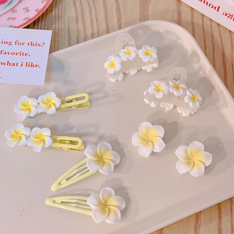 Egg Flower Hair Clips for Women Yellow High Elastic - Image 9