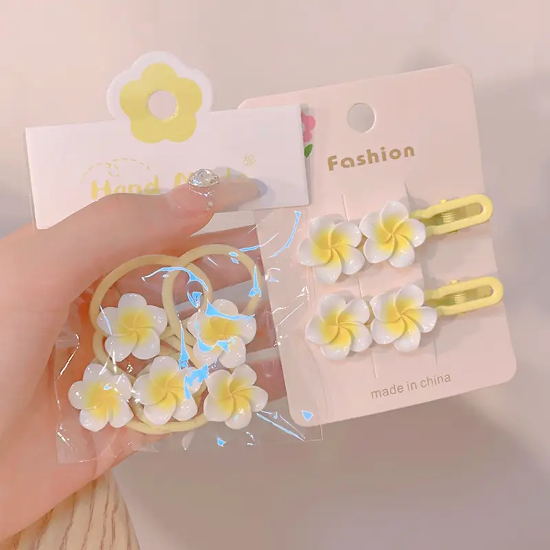 Egg Flower Hair Clips for Women Yellow High Elastic - Image 10