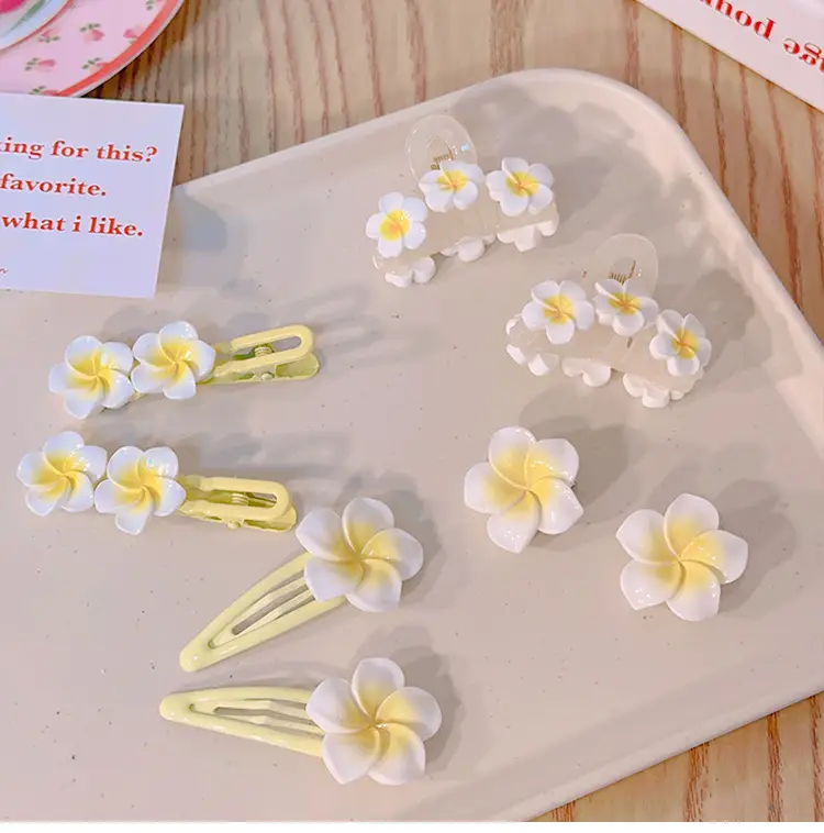 Egg Flower Hair Clips for Women Yellow High Elastic — feature 3