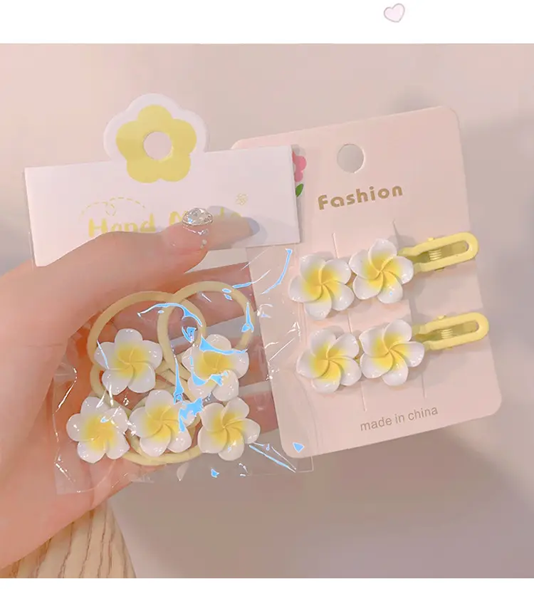 Egg Flower Hair Clips for Women Yellow High Elastic — feature 5