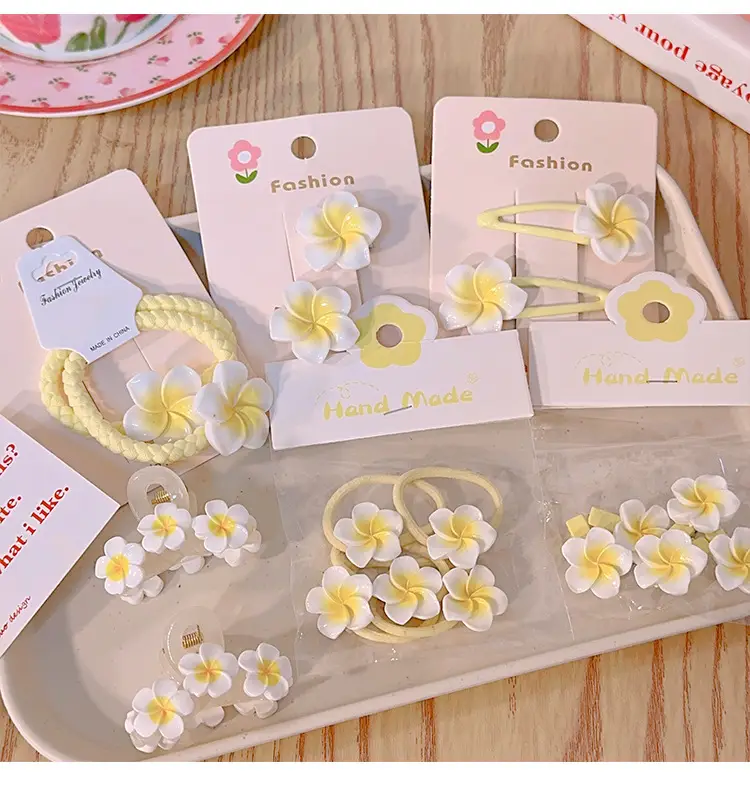 Egg Flower Hair Clips for Women Yellow High Elastic — feature 6