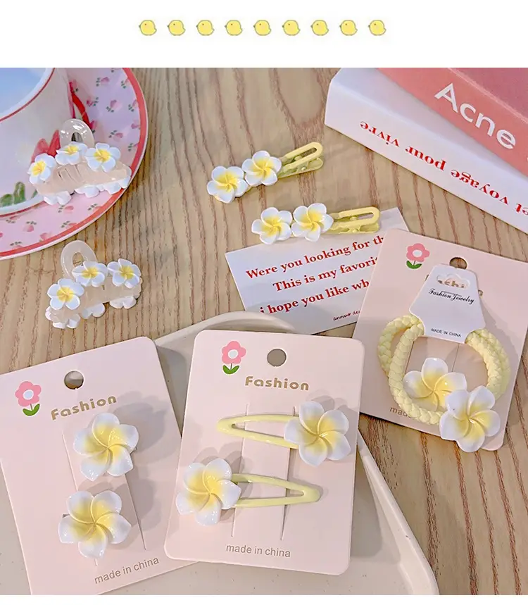 Egg Flower Hair Clips for Women Yellow High Elastic — feature 7