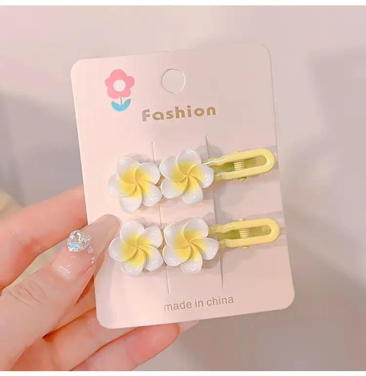 Egg Flower Hair Clips for Women Yellow High Elastic — feature 8