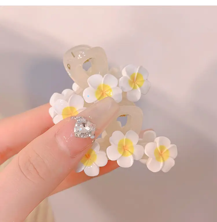 Egg Flower Hair Clips for Women Yellow High Elastic — feature 9