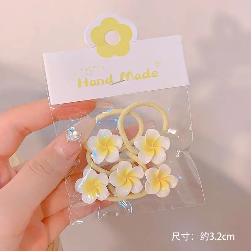 Egg Flower Hair Clips for Women Yellow High Elastic - Image 2