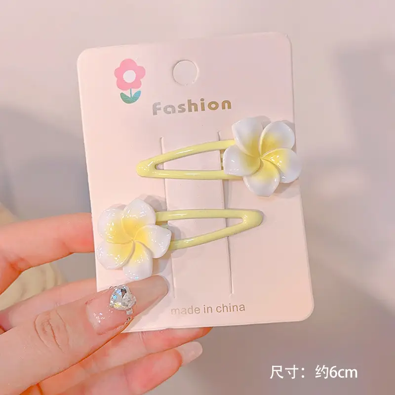 Egg Flower Hair Clips for Women Yellow High Elastic - Image 3
