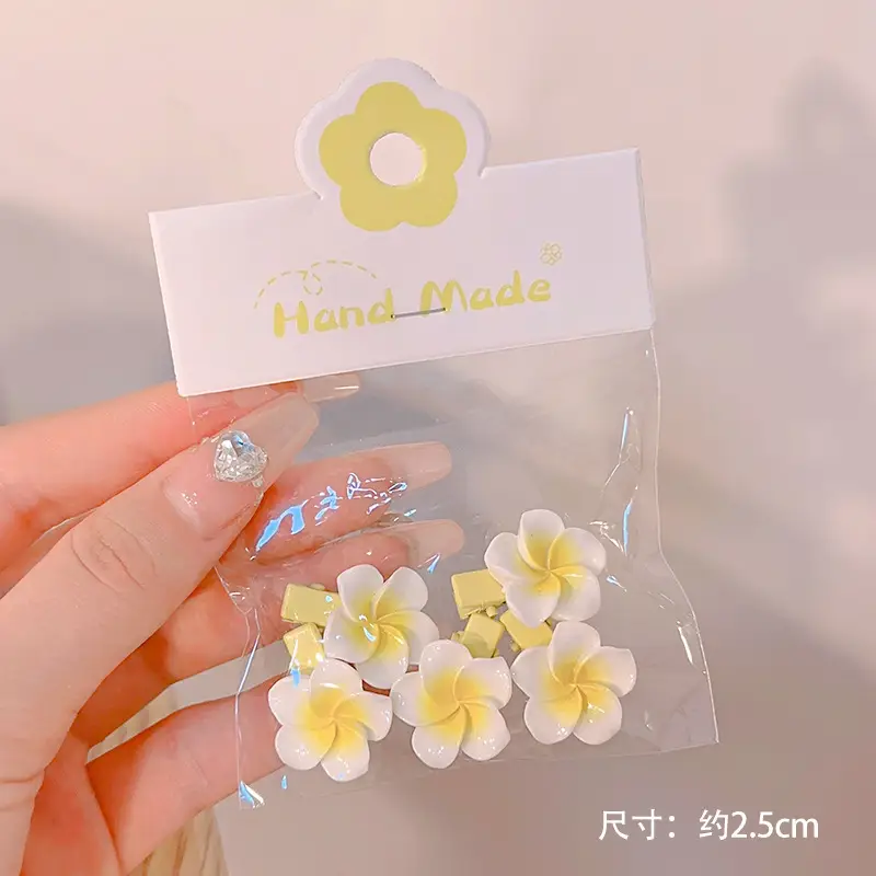 Egg Flower Hair Clips for Women Yellow High Elastic - Image 5