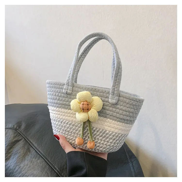 Pink Straw Flower Shoulder Bag for Women — feature 29