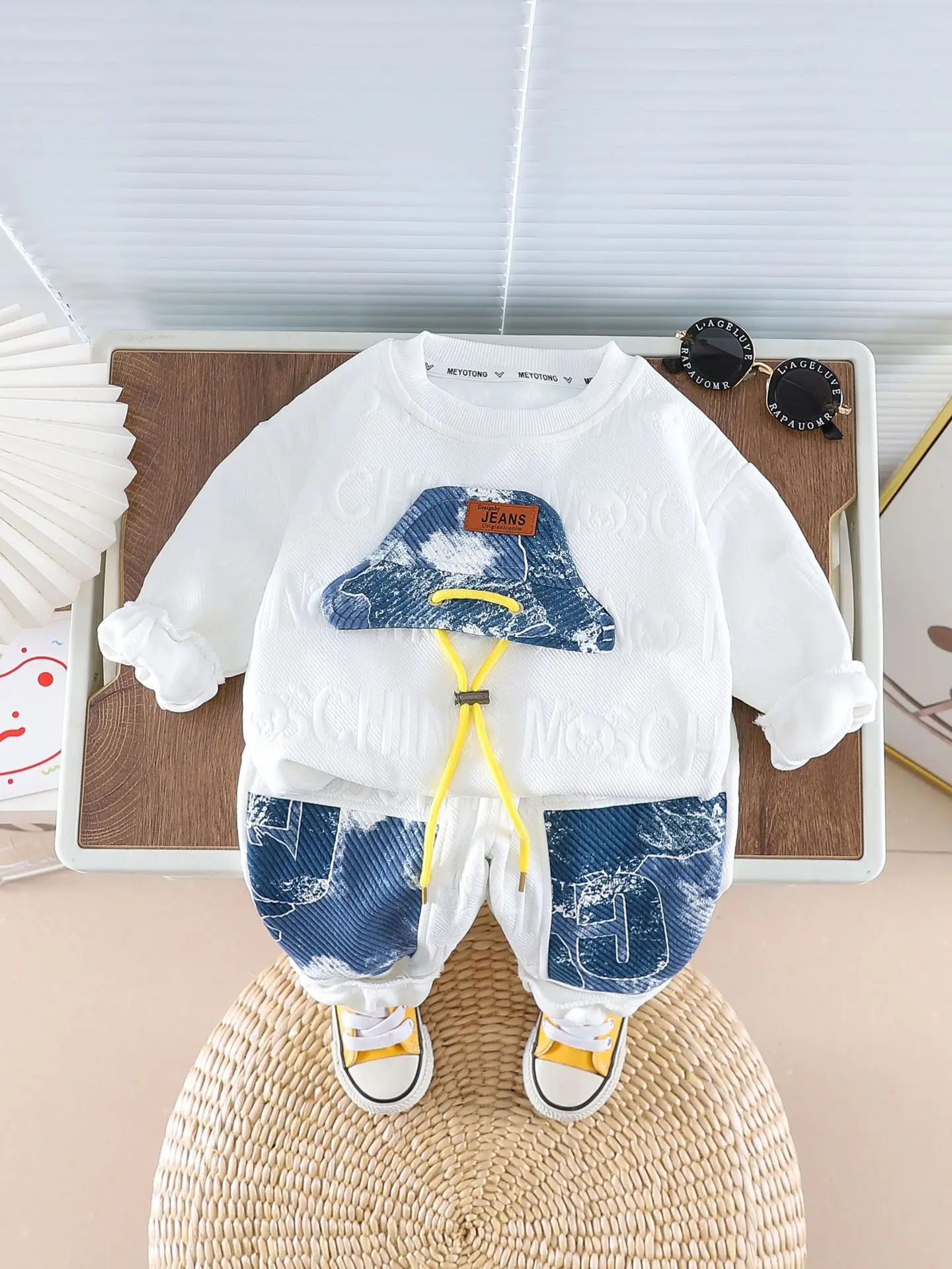 Boys Sweatshirt White Crewneck T-Shirt Autumn Korean Style - Image 6
