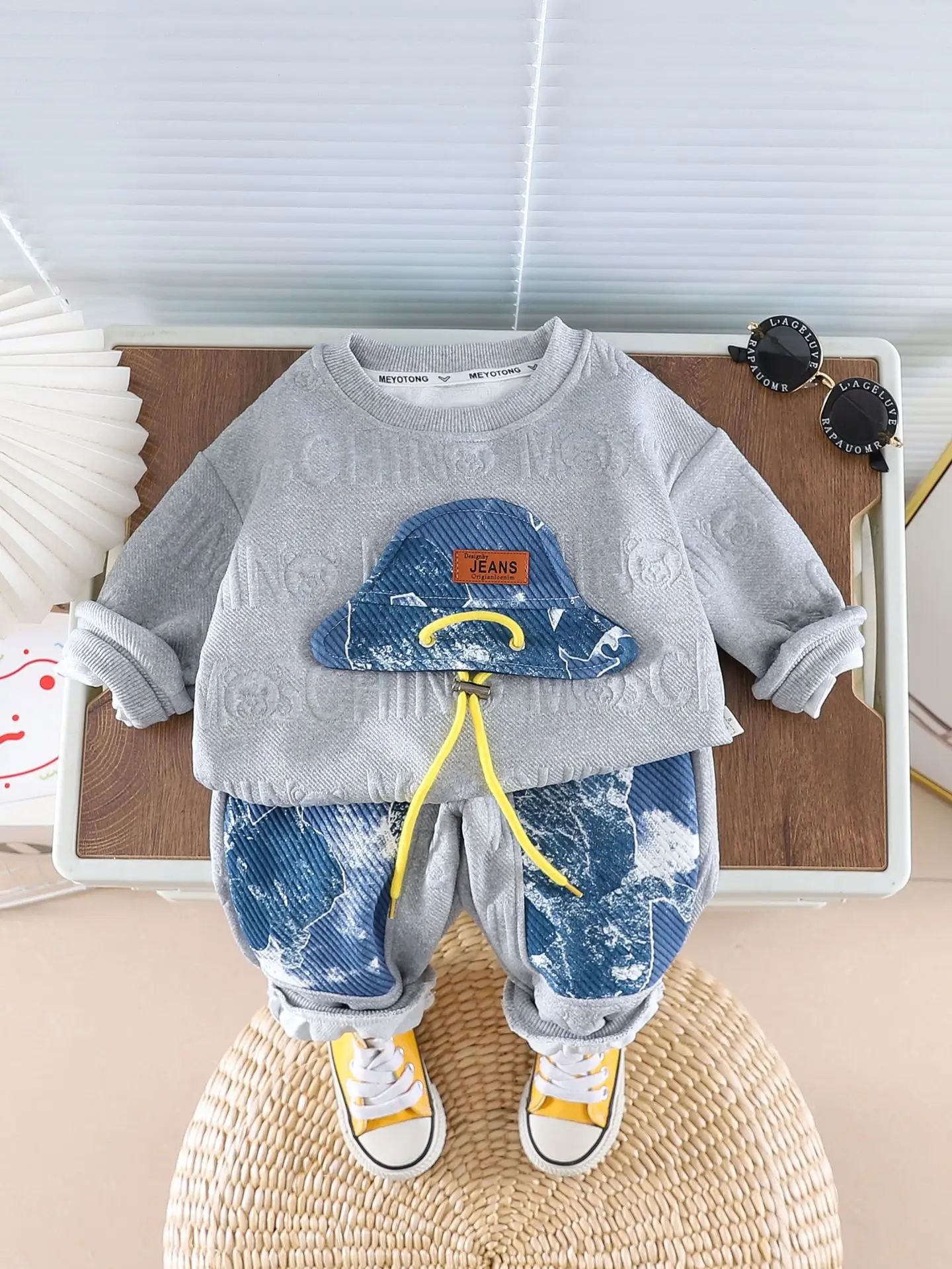 Boys Sweatshirt White Crewneck T-Shirt Autumn Korean Style - Image 7