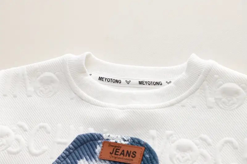Boys Sweatshirt White Crewneck T-Shirt Autumn Korean Style — feature 6