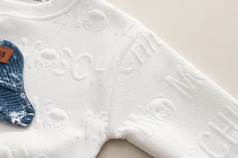 Boys Sweatshirt White Crewneck T-Shirt Autumn Korean Style — feature 8