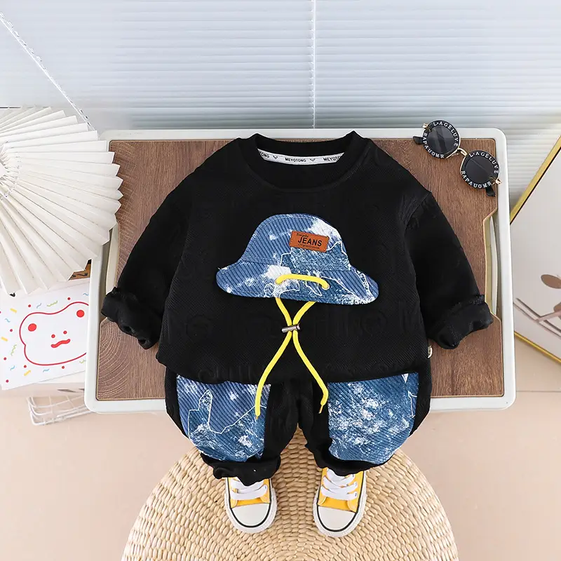 Boys Sweatshirt White Crewneck T-Shirt Autumn Korean Style - Image 2