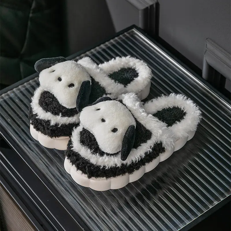 Cute Puppy Cotton Slippers for Kids Warm Home Use - Image 8