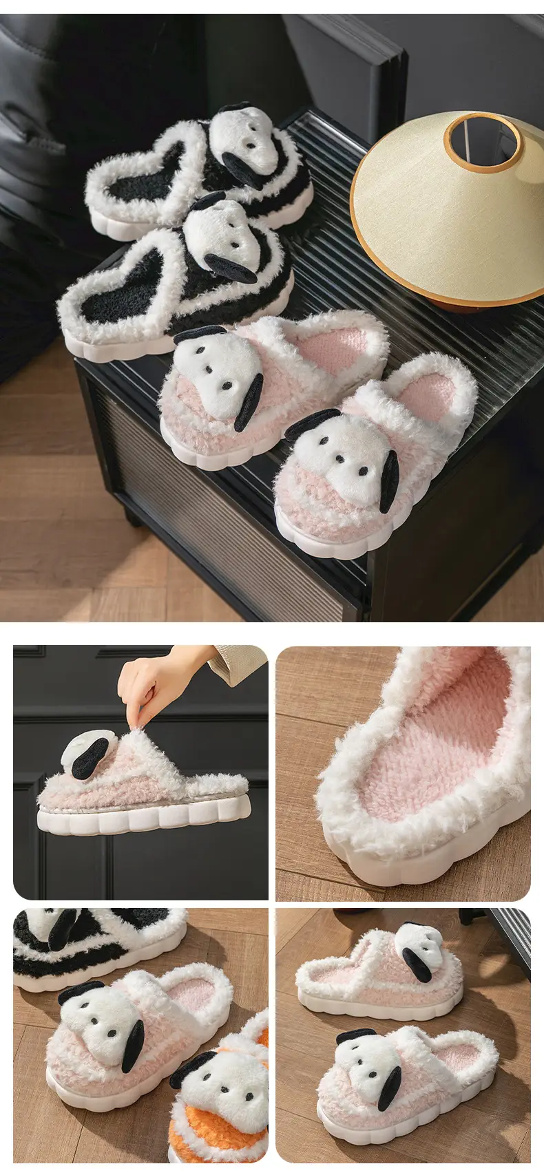 Cute Puppy Cotton Slippers for Kids Warm Home Use — feature 16