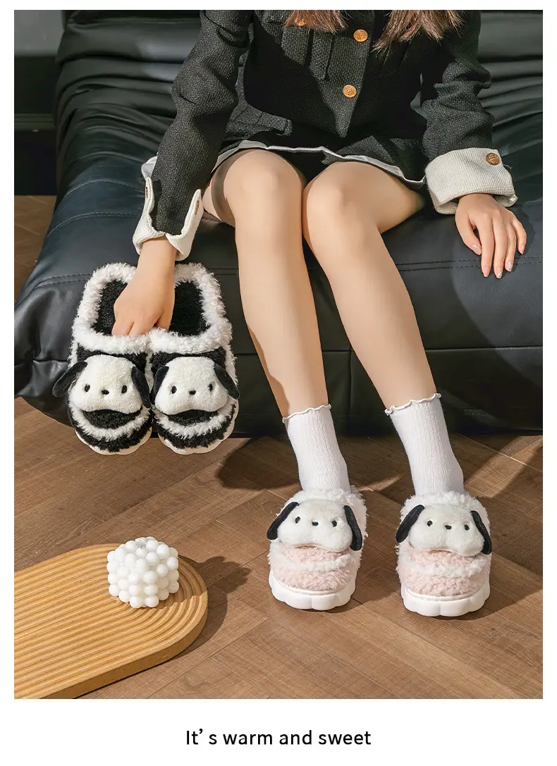 Cute Puppy Cotton Slippers for Kids Warm Home Use — feature 17