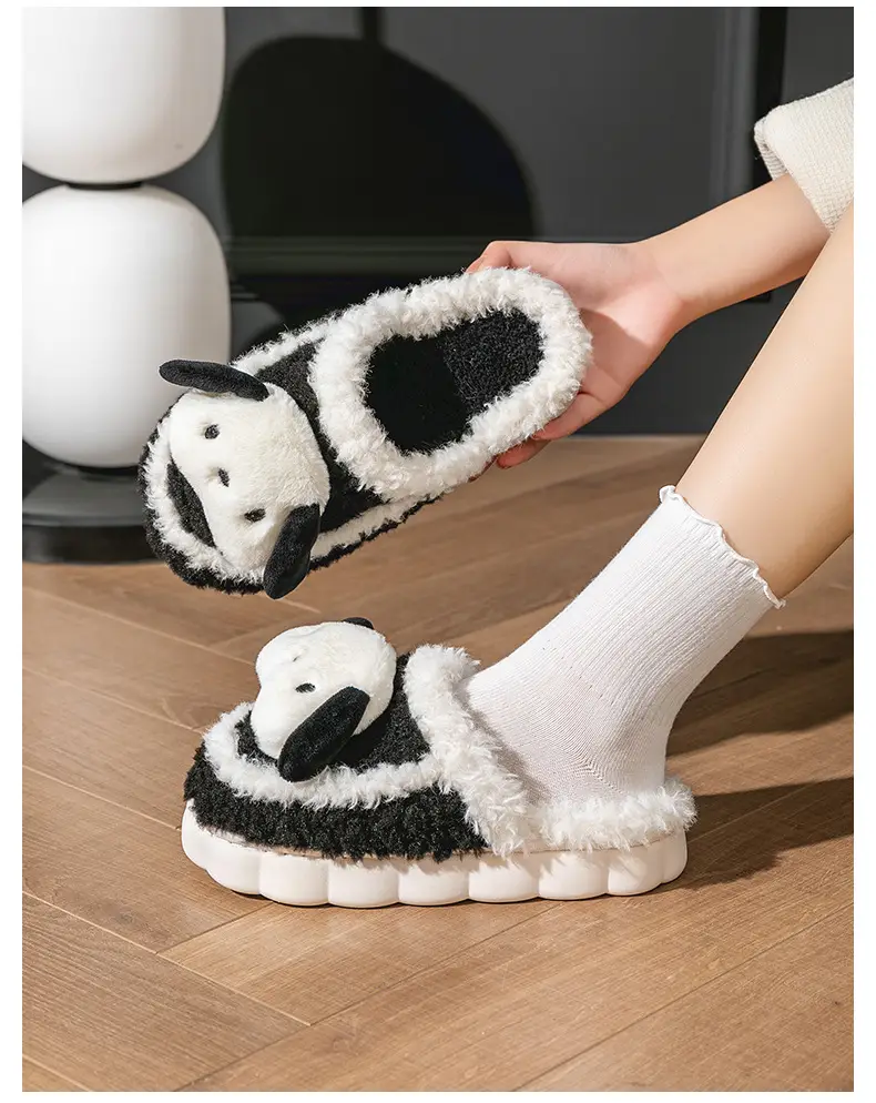 Cute Puppy Cotton Slippers for Kids Warm Home Use — feature 20