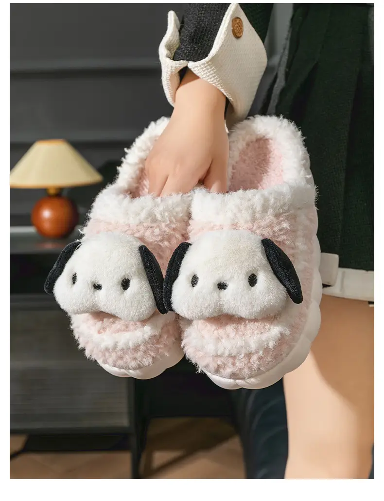 Cute Puppy Cotton Slippers for Kids Warm Home Use — feature 21