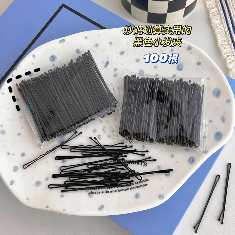 Black Spray Painted Hair Clips for Men Women 5.5CM