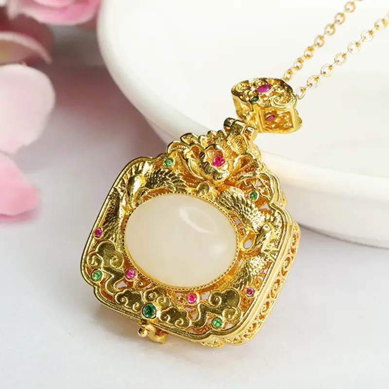 Guan Yu White Jade Pendant with Phoenix Design