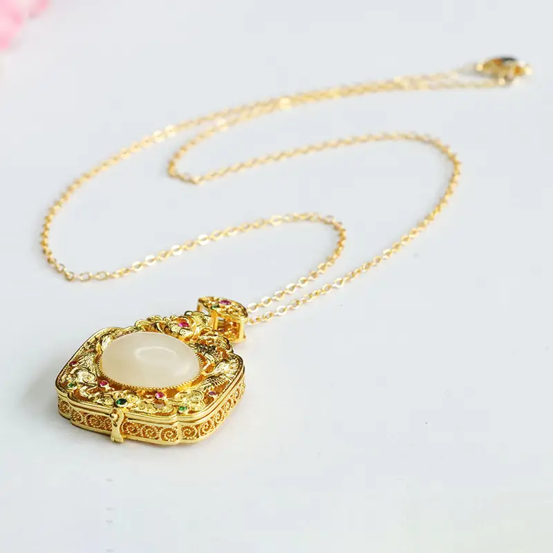 Guan Yu White Jade Pendant with Phoenix Design
