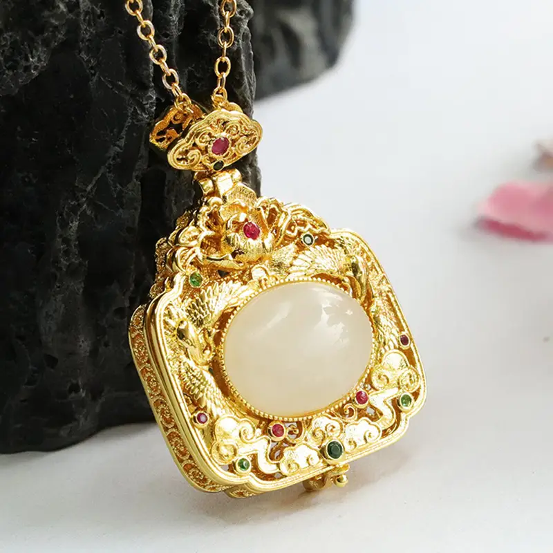 Guan Yu White Jade Pendant with Phoenix Design — feature 10