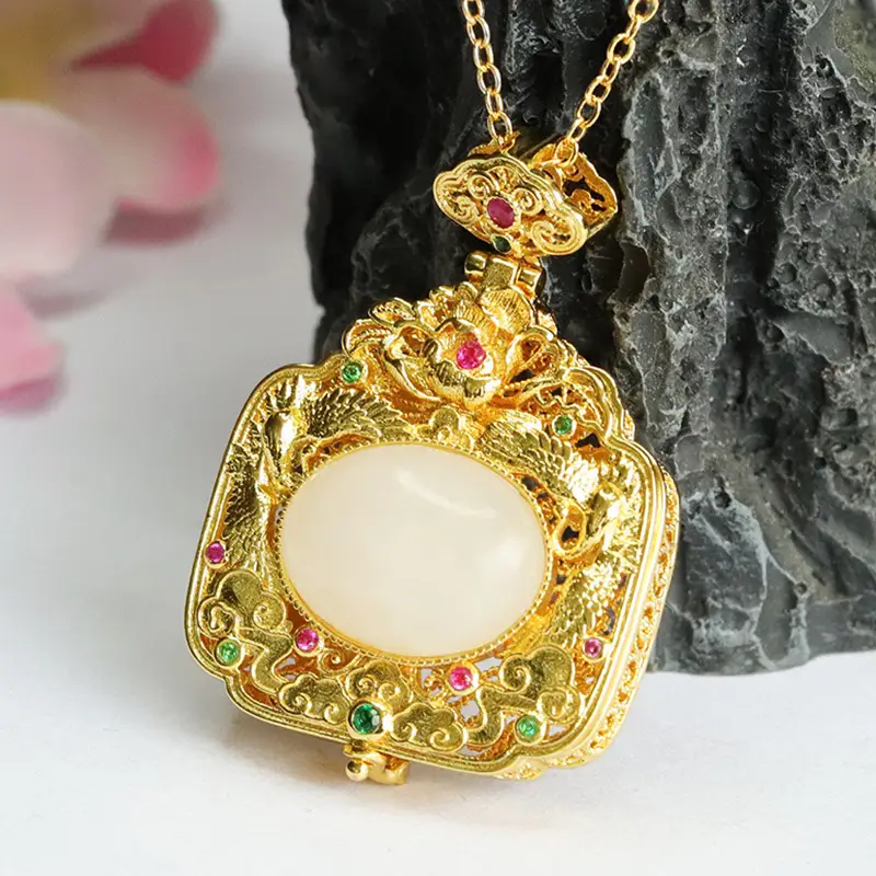 Guan Yu White Jade Pendant with Phoenix Design — feature 9