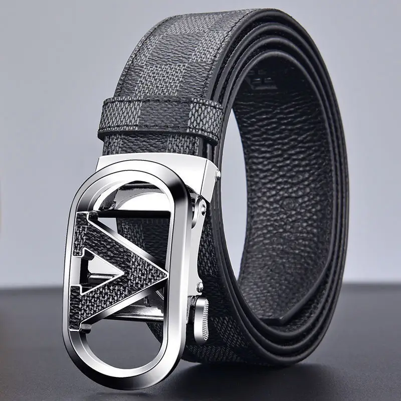 Men's Black Checkered Belt with Gold Logo Buckle — feature 14