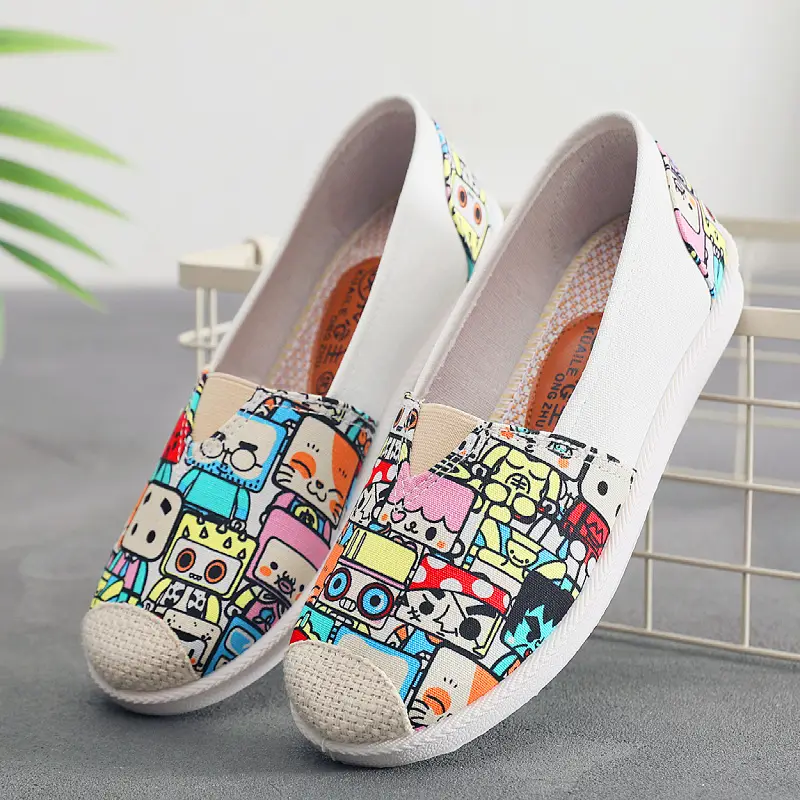 Spring and Autumn New Women's Canvas Shoes Comfortable Casual All-match Daily Single-layer Shoes Flat Shallow Mouth Fisherman Shoes Non-slip Soft Sole - Image 2