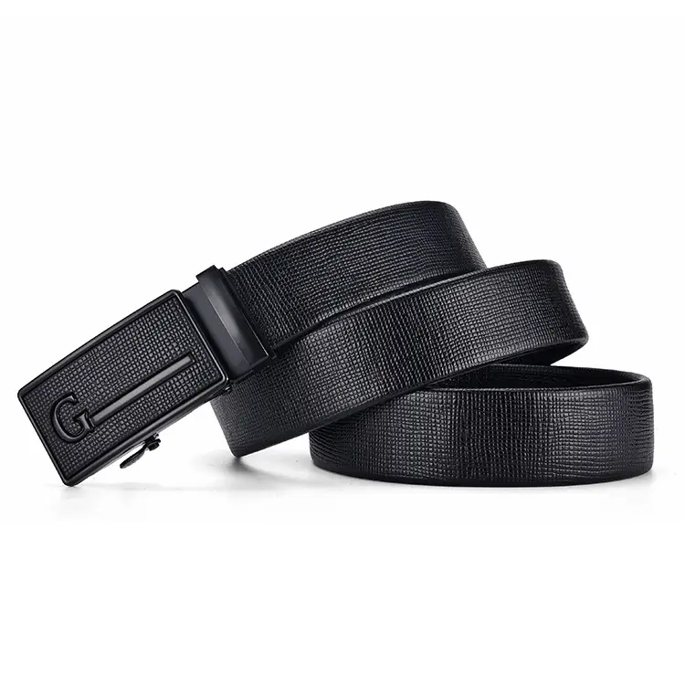 Men's Brown Leather Belt with Automatic Buckle - Image 18