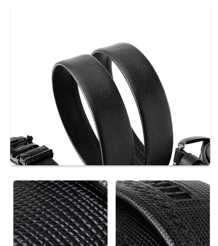 Men's Brown Leather Belt with Automatic Buckle β feature 7