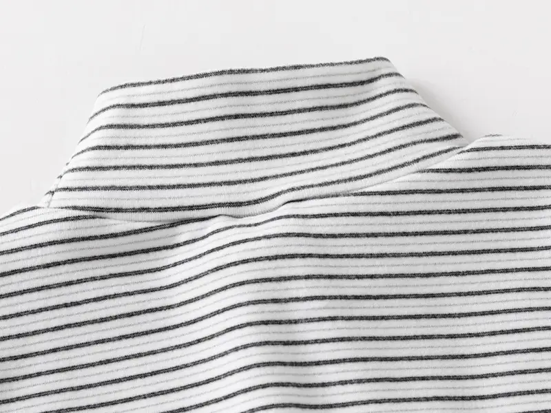 Boys Striped Fleece High Collar T-Shirt 2024 — feature 11