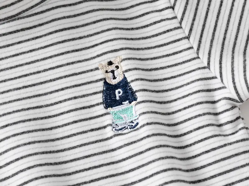 Boys Striped Fleece High Collar T-Shirt 2024 — feature 7