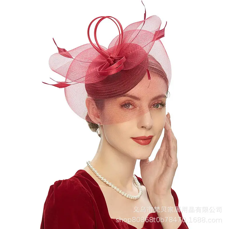 Red Mesh Hair Accessory for Women - Image 7