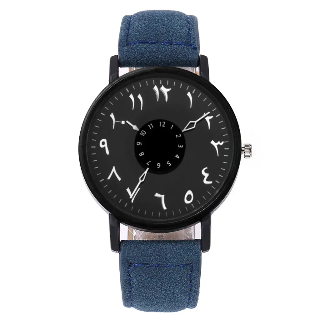 Strange Digital Turntable Scale Couple Watch with Frosted Belt — feature 7